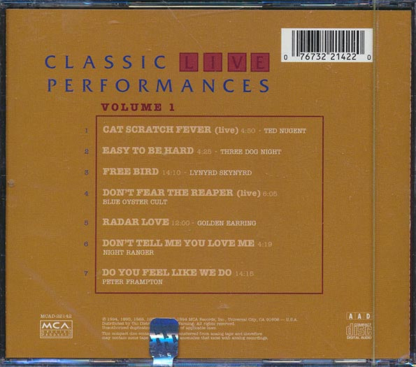 ROCK CLASSIC LIVE PERFORMANCES CD!!