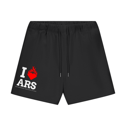 Flaming Heart Fleece Shorts